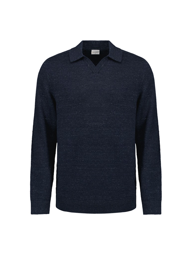 No Excess 27230205 pullover polo with linen