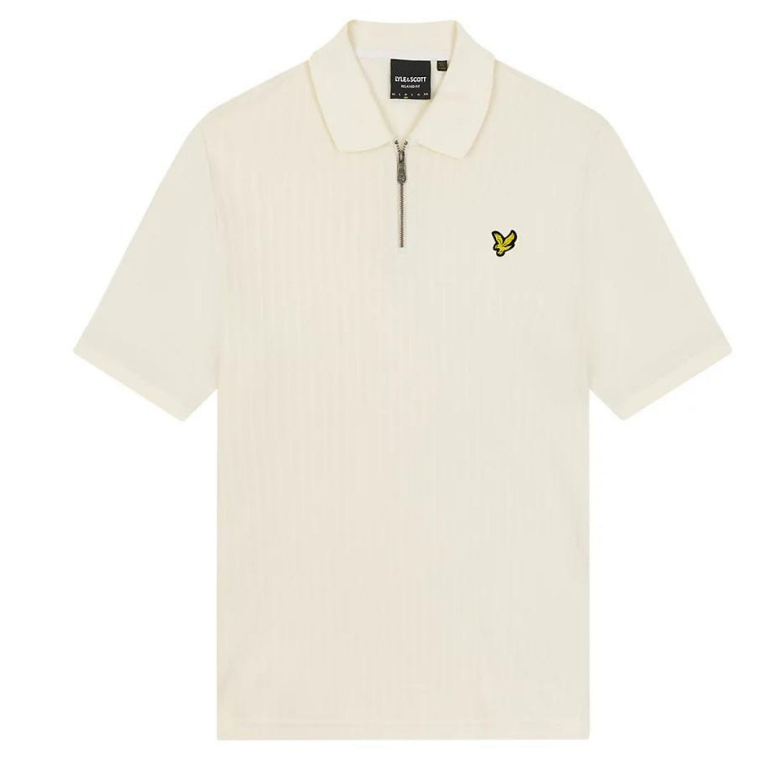 Lyle & Scott krijtpoloshirt met getextureerde strepen