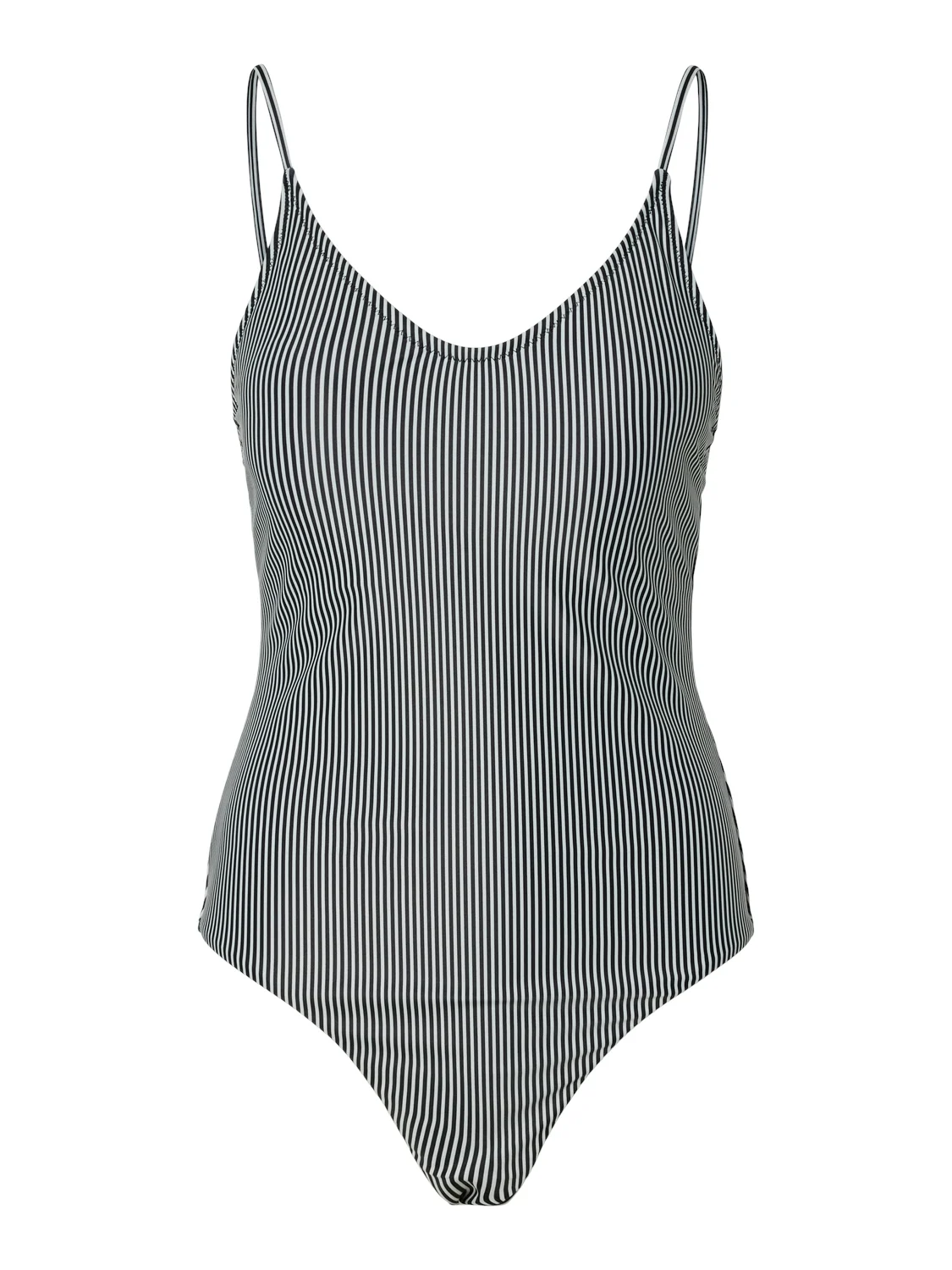 Pieces Dames badpak pcbaomi ronde hals zwart/wit gestreept