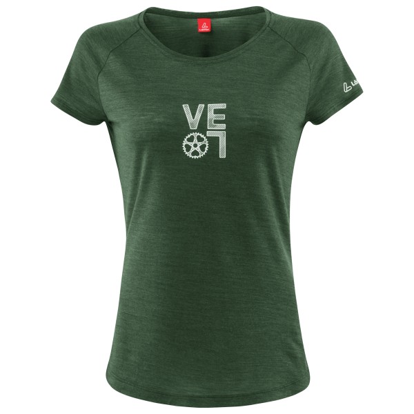 Löffler - Women's Printshirt Velo Merino-Tencel - Merinoshirt, groen