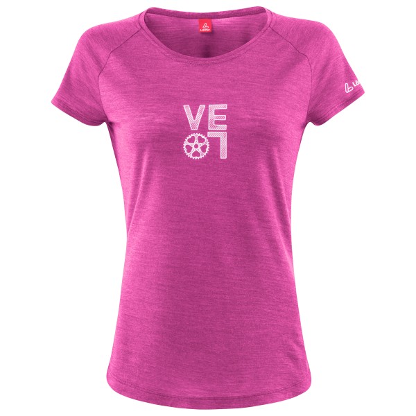 Löffler - Women's Printshirt Velo Merino-Tencel - Merinoshirt, roze