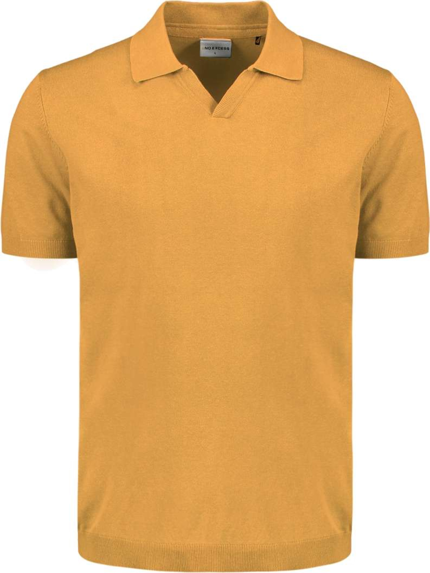 No Excess Pullover short sleeve polo v solid yellow
