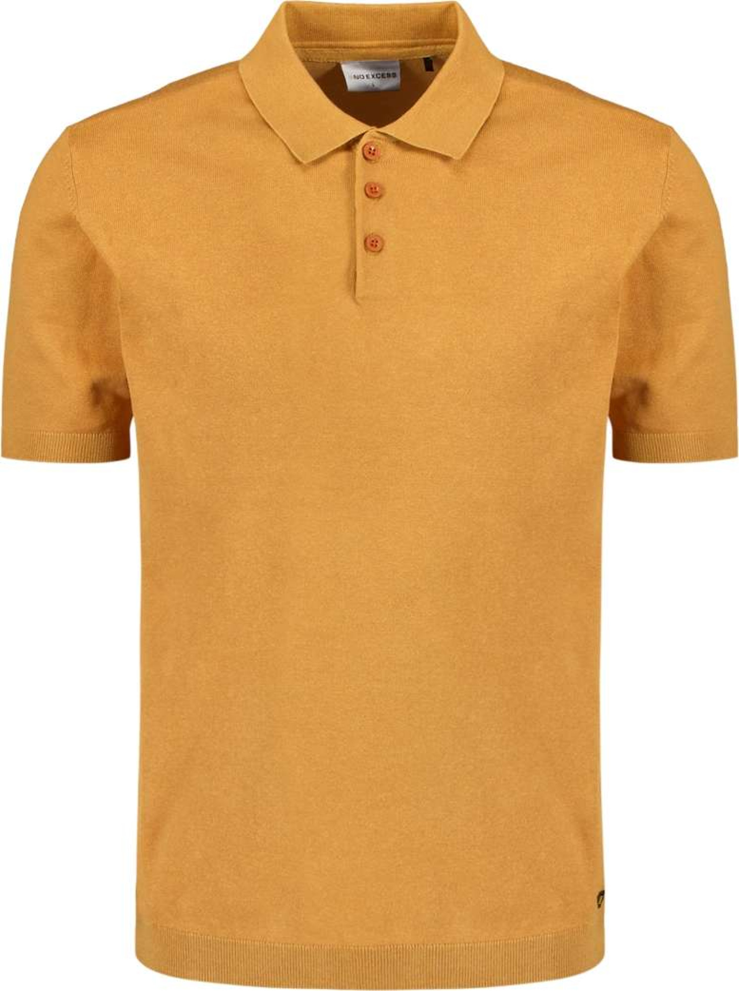No Excess Pullover short sleeve polo button s yellow