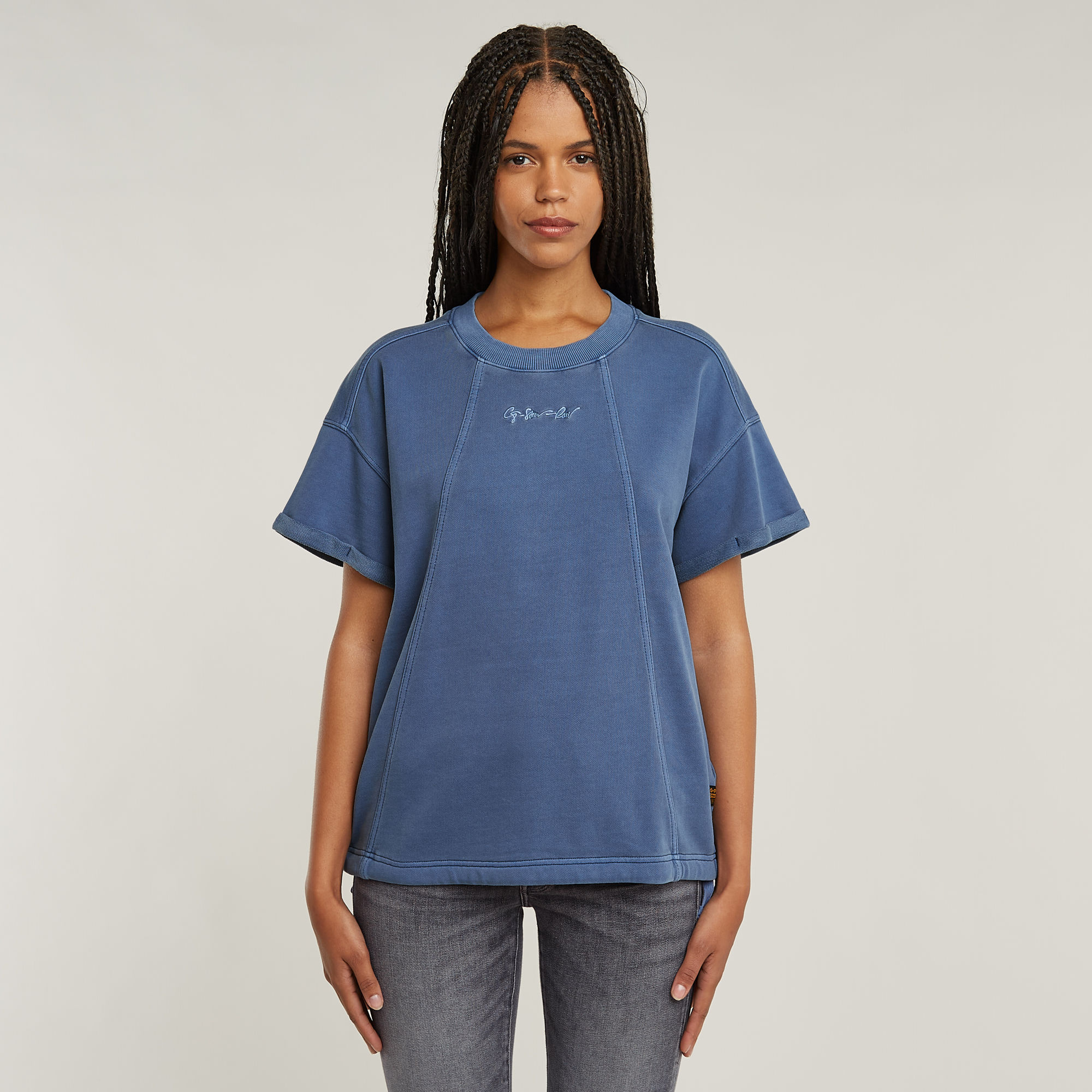 G-Star RAW Overdyed Seam Details Sweater - Midden blauw - Dames