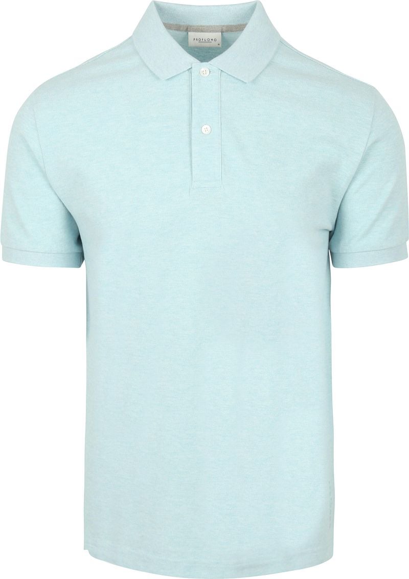 Profuomo Piqué Poloshirt Aqua Blauw