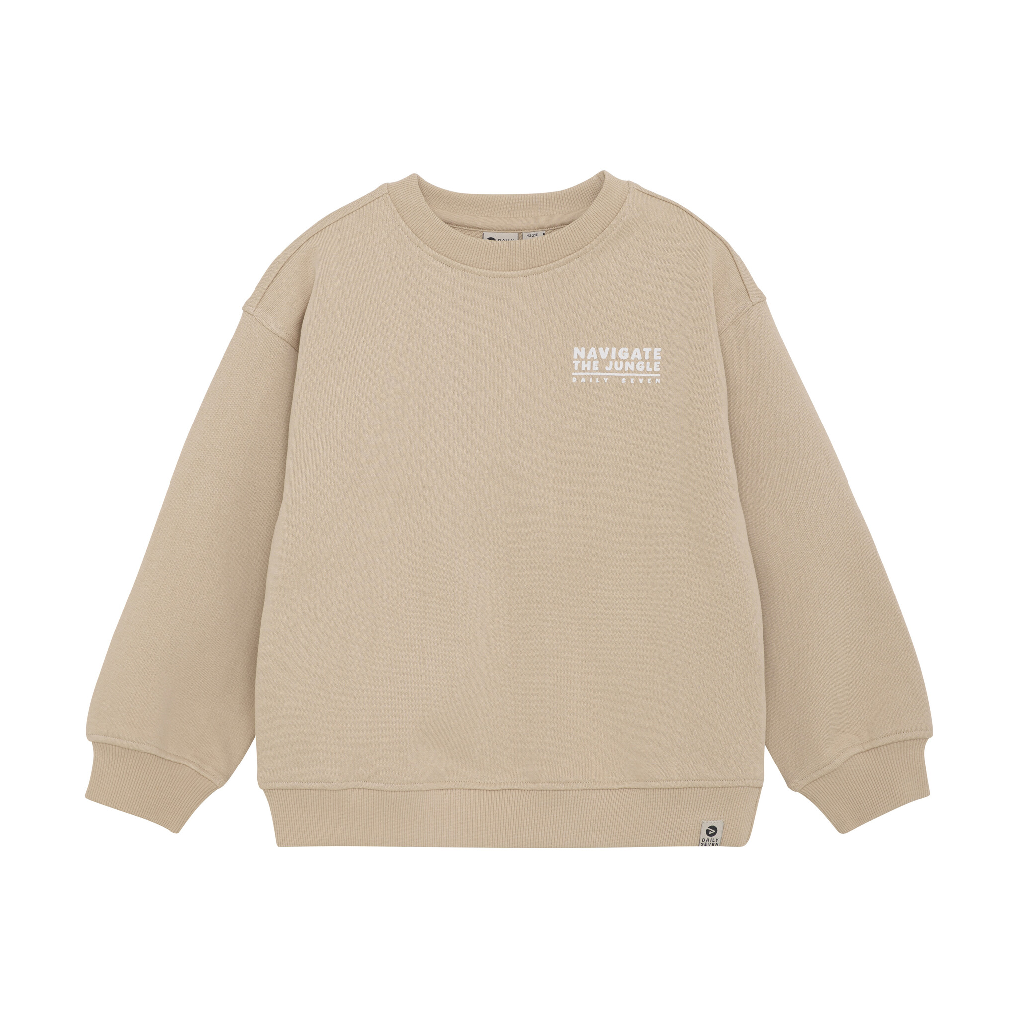 Daily7 Zomer sweater jongens - zand - oversized - print