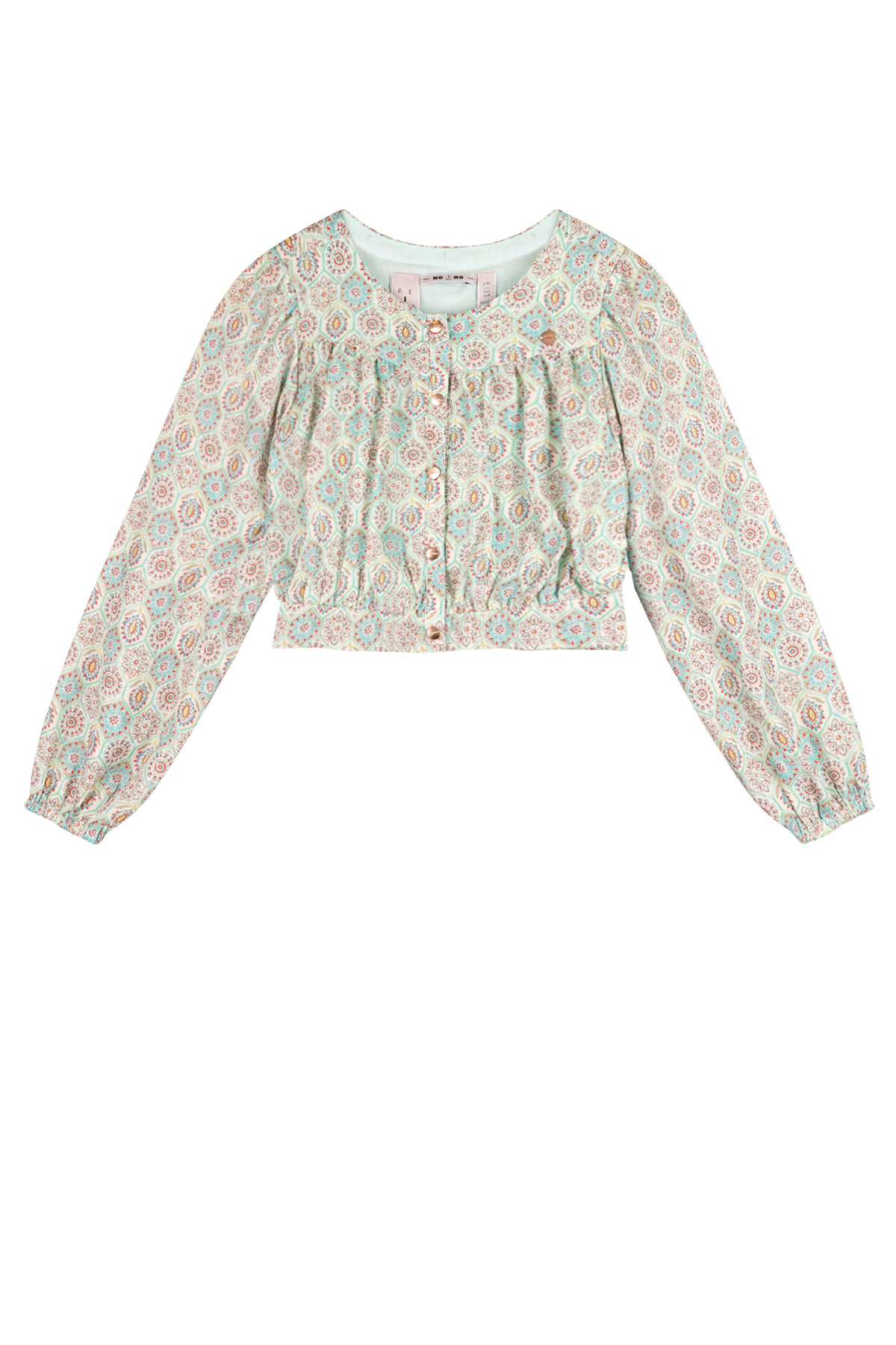 NoNo zomer blouse meisjes - mint - cropped, AOP - Timba