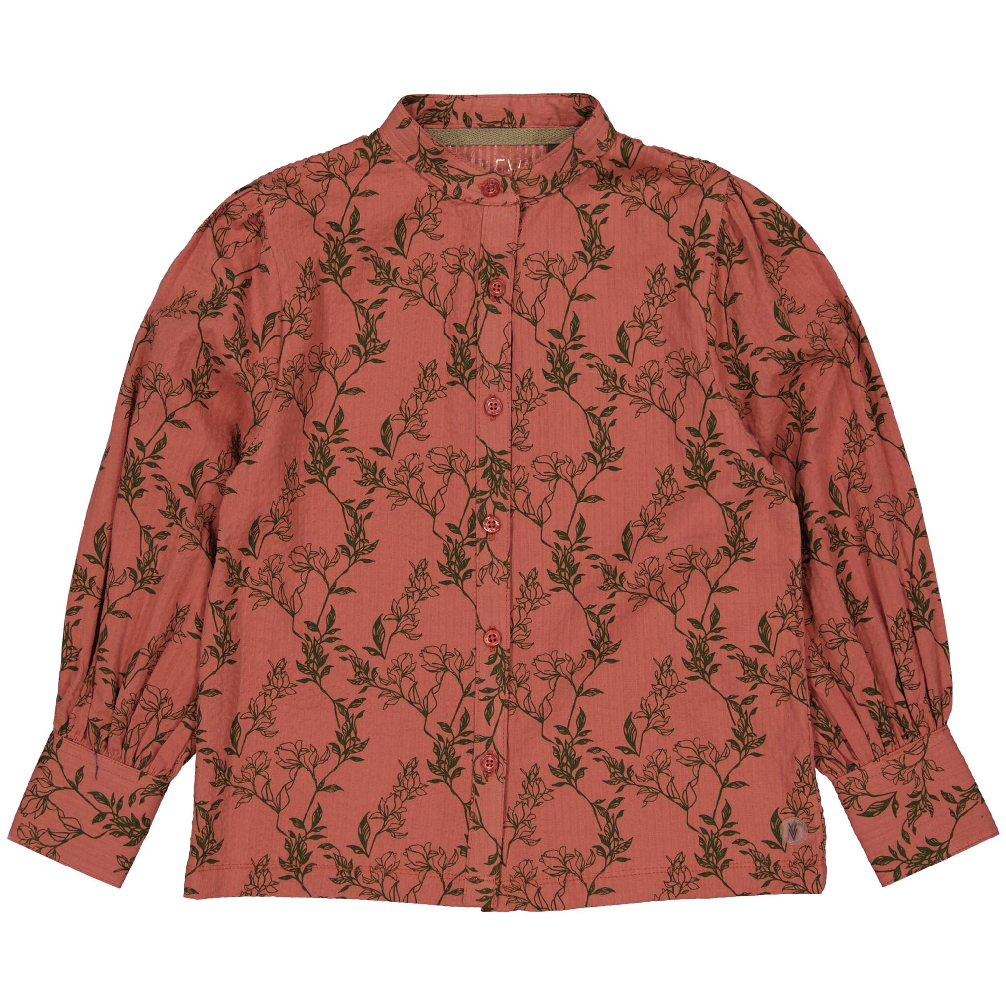 LEVV Meisjes blouse - Fara - AOP bloemen olijf groen