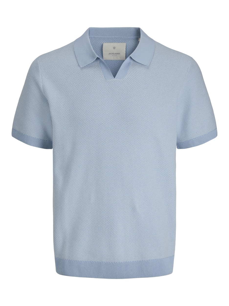 Jack & Jones Jprcceaston knit split neck ss sn licht