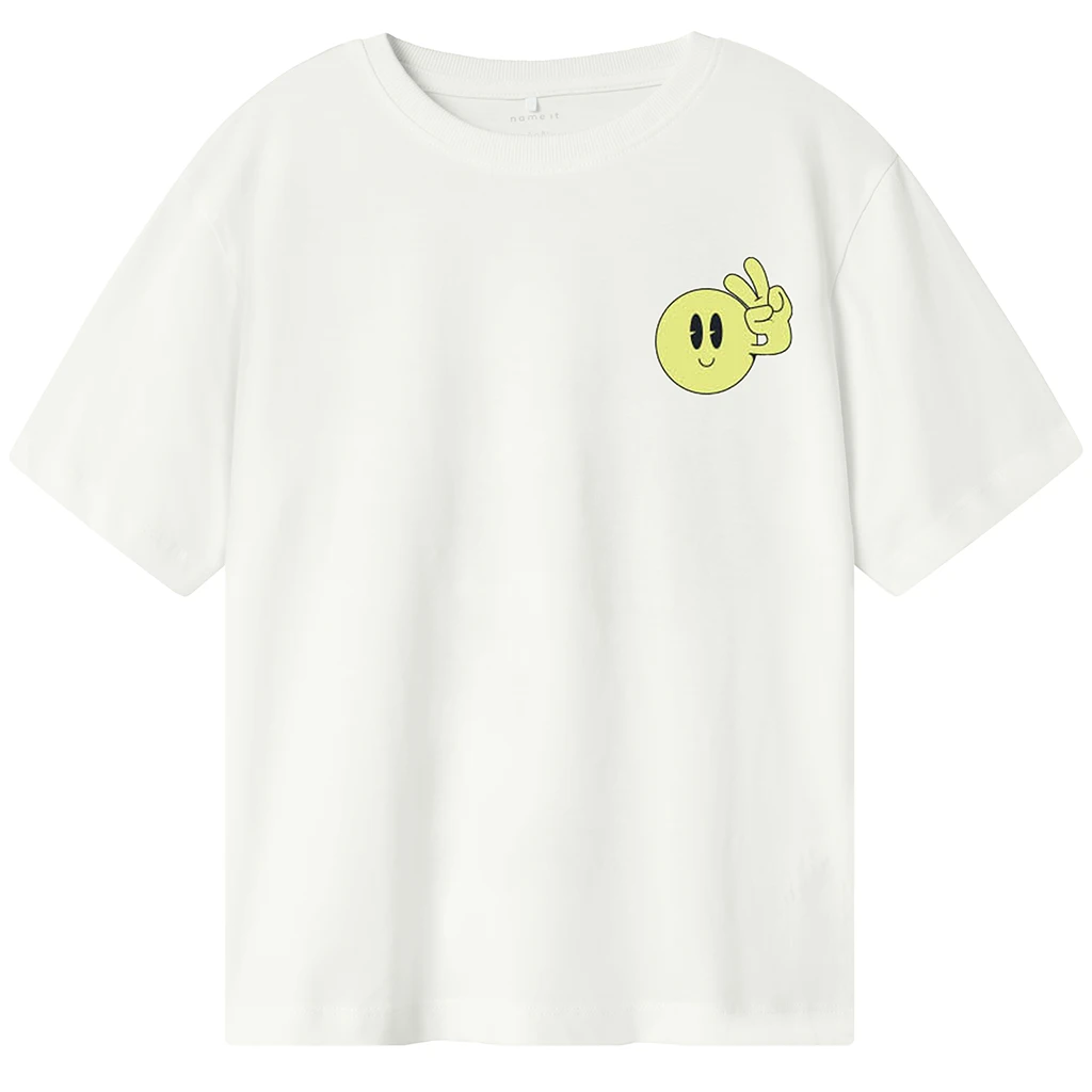 nameit-collectie Name It-collectie T-shirt Zulla back print (bright white sunny lime)