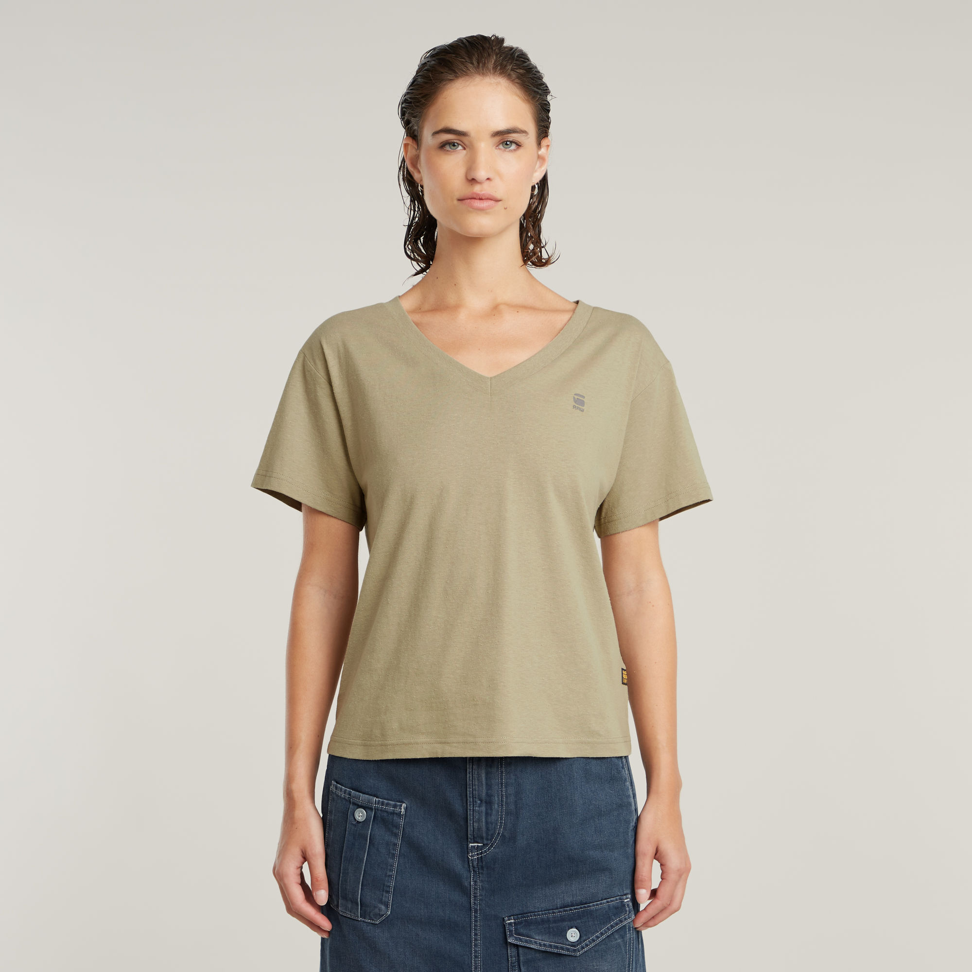 G-Star RAW Open V Relaxed Top - Beige - Dames