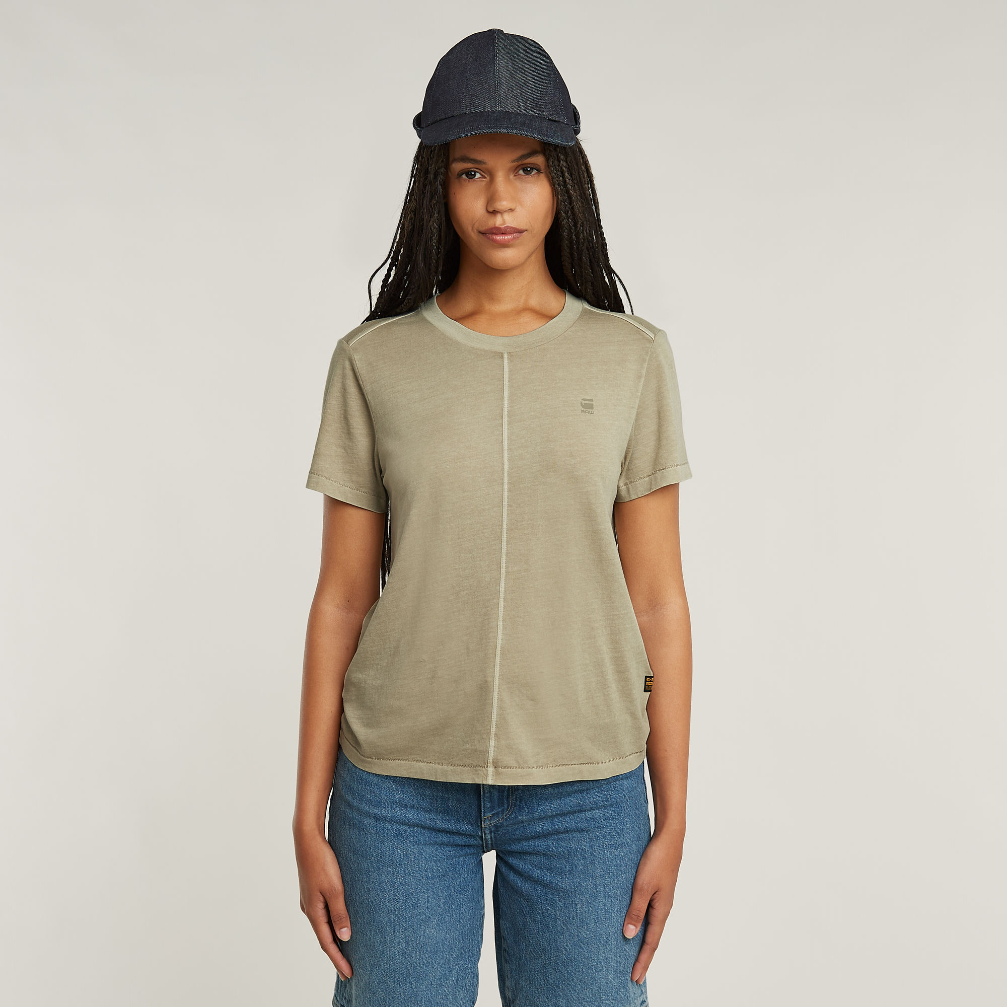 G-Star RAW Overdyed Front Seam Top - Beige - Dames