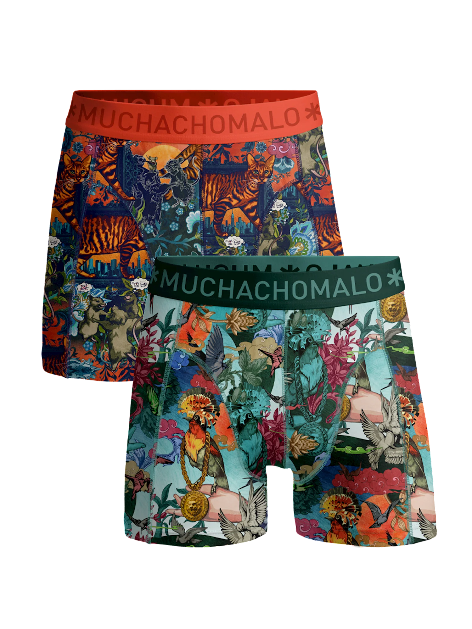 Muchachomalo Jongens 2-pack boxershorts birdcat