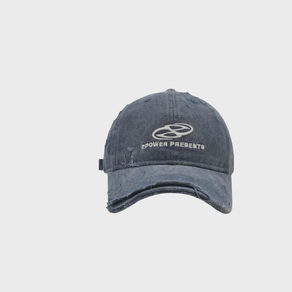 CrossCart Unisex vintage denim baseballpet met geborduurde letters - Trendy Koreaanse stijl voor de zomer Adjustable koffie