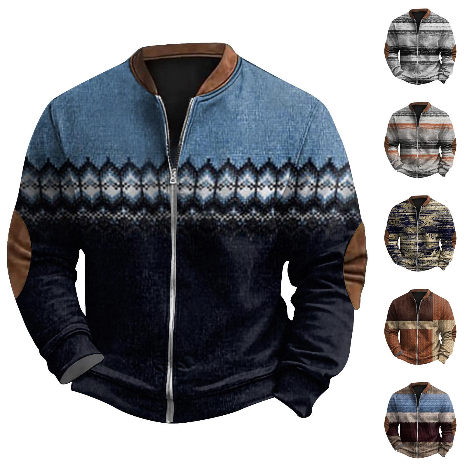Baby cheetah Heren Retro Casual Gradient Bedrukt Sweatshirt L blauw