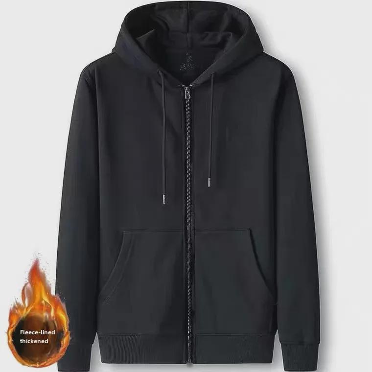 VantaGoods Heren 2024 Winter Verdikt Fluwelen Katoenen Capuchon Cardigan Sweatshirt met Rits 2XL