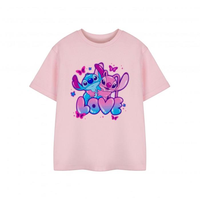 Lilo & Stitch Girls Love T-shirt met korte mouwen 13-14 roze