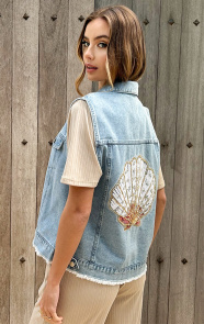 Jurkjes Denim Schelpen Gilet