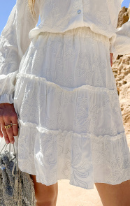 Jurkjes Floral Rok Met Ruffle Ecru
