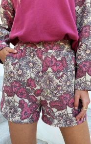 Jurkjes Bloemen Short Flora Burgundy