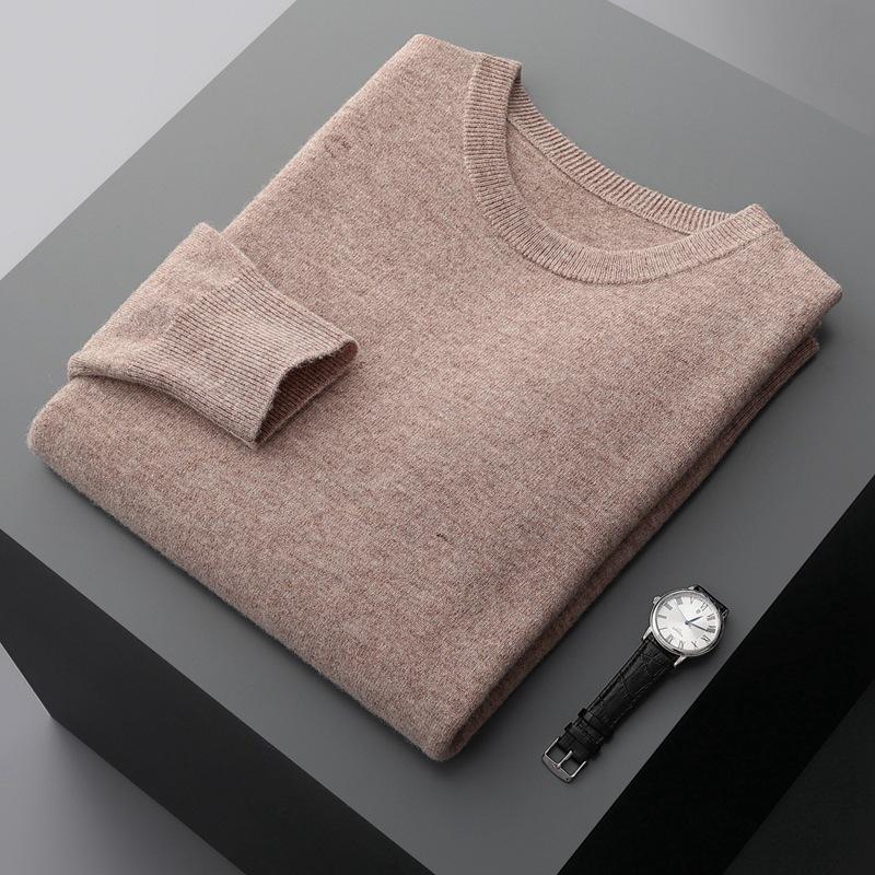 PulseTrade Herentrui van zuiver kasjmier met ronde hals - herfst/winter, verdikt, veelzijdig en trendy voor mensen van middelbare leeftijd en jongvolwassenen. M