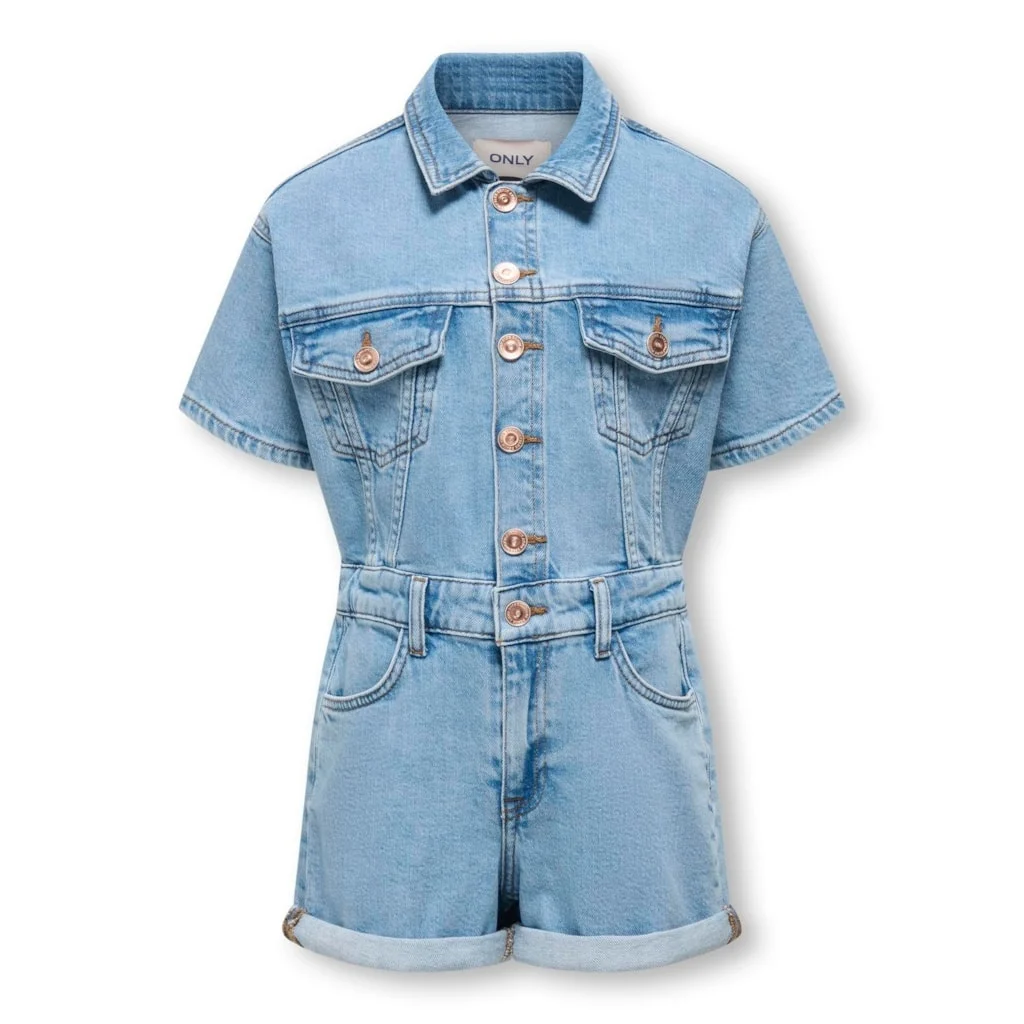 Only Zomer jumpsuit meisjes denim medium jeans kogcastel