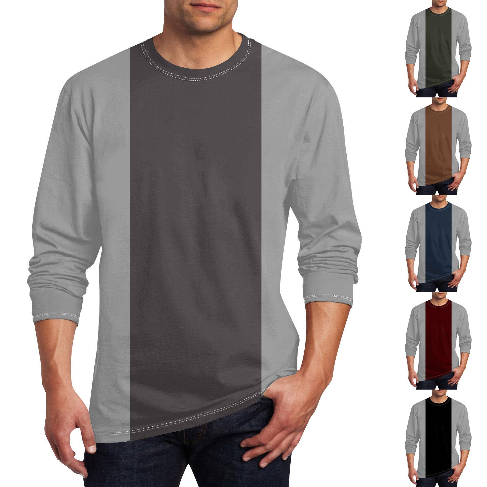 Ximalaya Heren T-shirt O-hals Kleding Kleding Buiten Lange Mouw Print Modeontwerper Vintage L