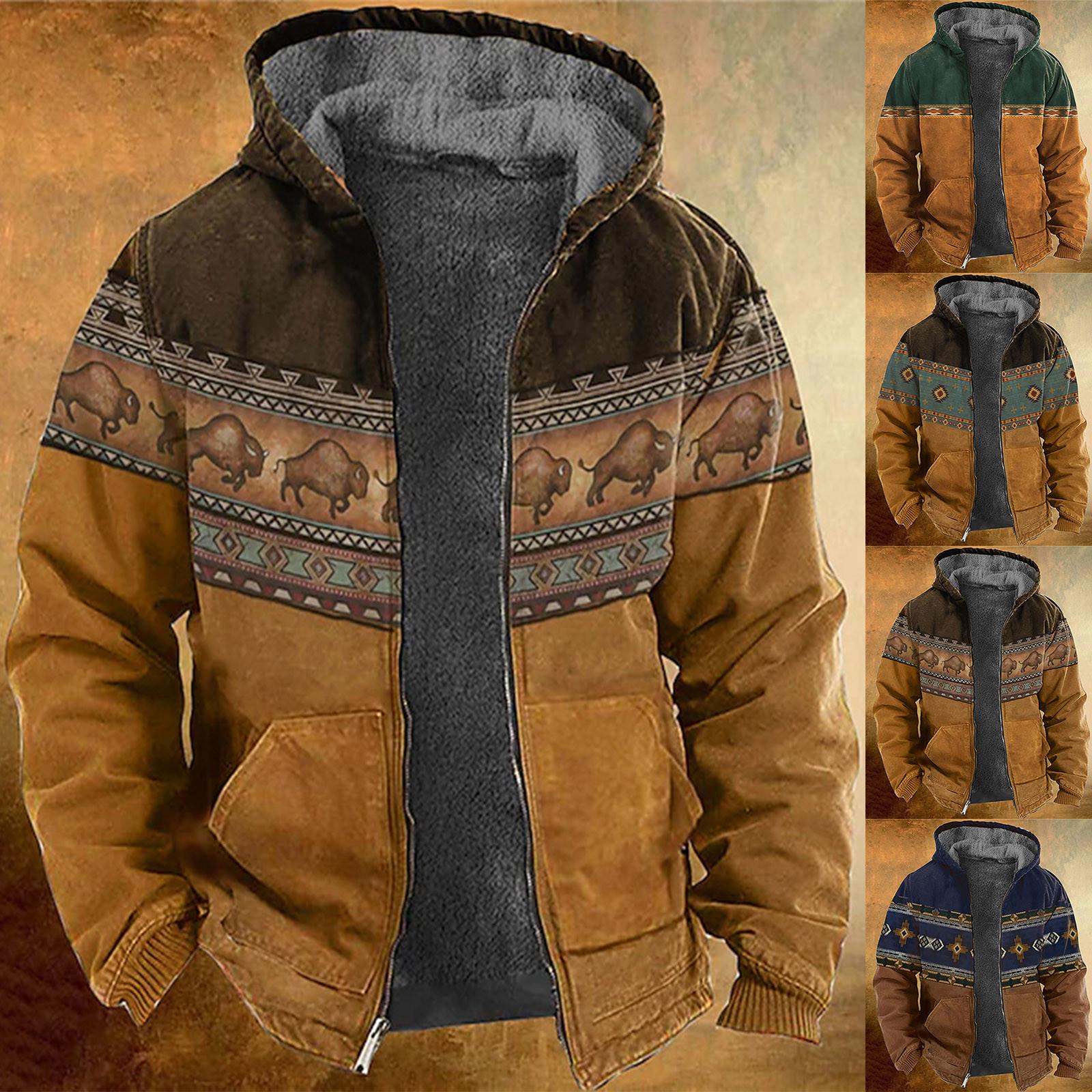 Zhengfuzhihai Casual camouflagesportsweatshirt voor heren, jas met lange mouwen en rits en capuchon L koffie