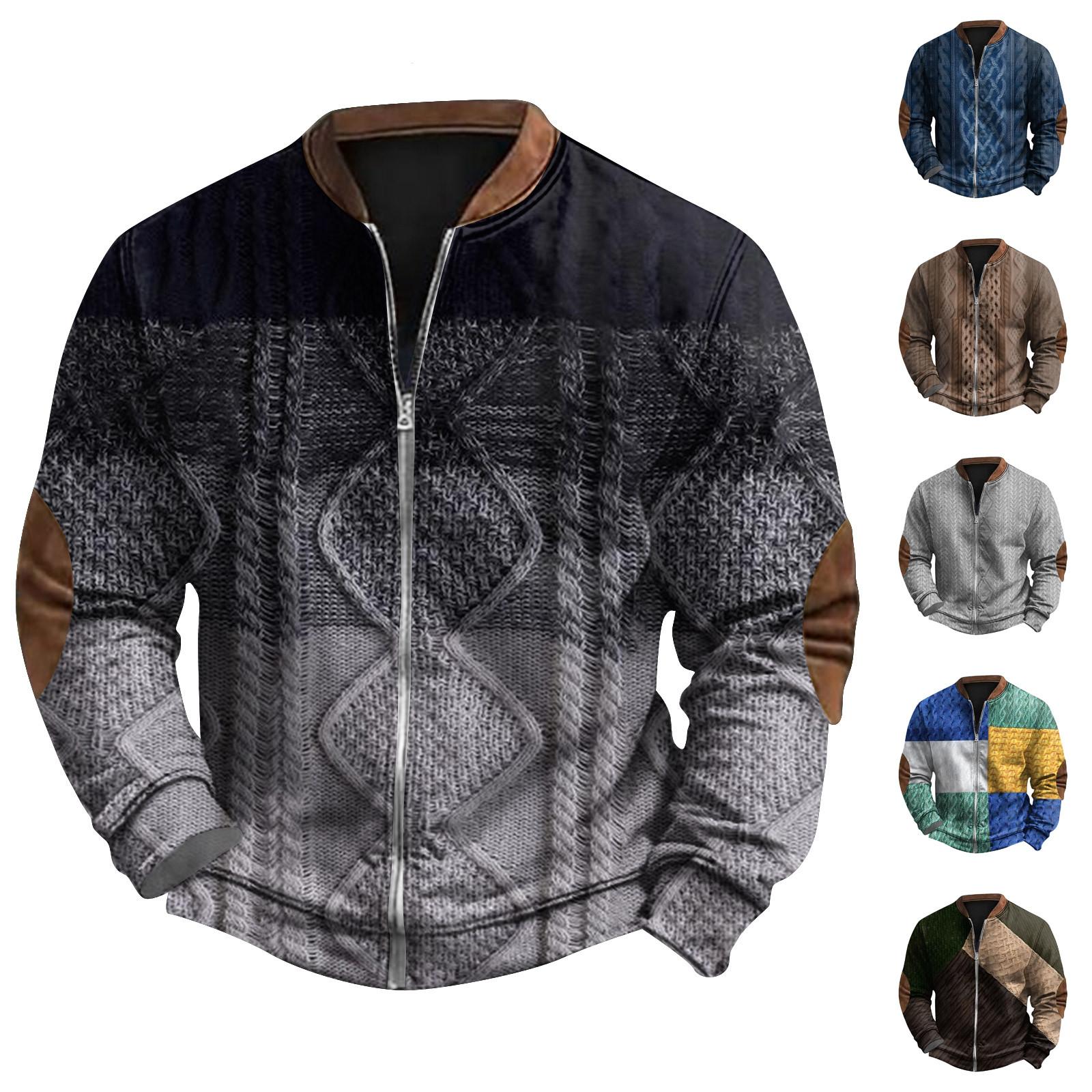 Ren Bag Heren Retro Casual Gradient Bedrukt Sweatshirt L zwart