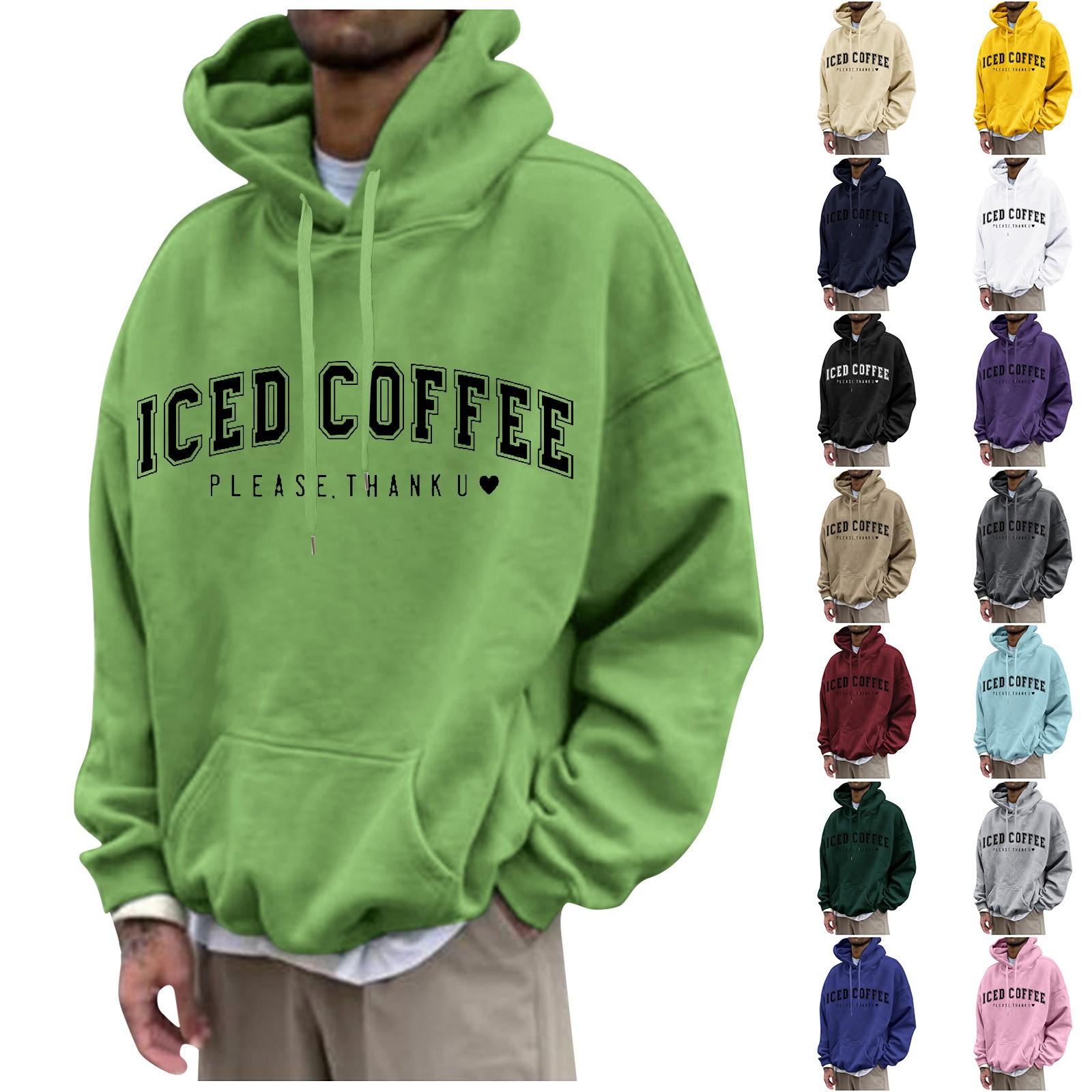 Zhengfuzhihai Los bedrukt sweatshirt met capuchon voor heren Casual mode-sportsweatshirt voor heren L zwart