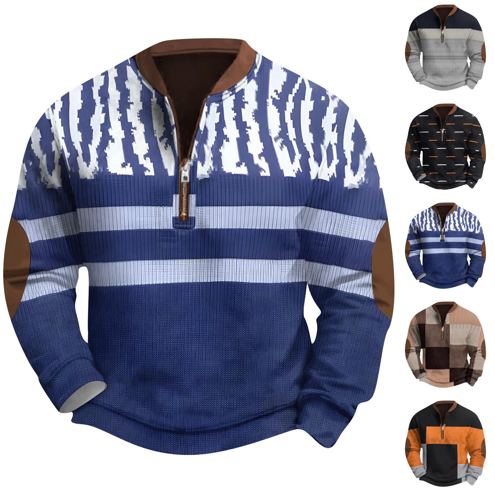 Ren Bag Heren Retro Casual Gradient Bedrukt Sweatshirt L bruin