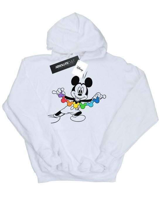 Disney Mickey Mouse-hoodie met regenboogketting voor meisjes 7-8 Years wit