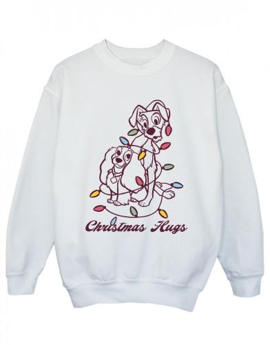 Disney Girls Lady en de Trump Christmas Hugs Sweatshirt 5-6 Years wit