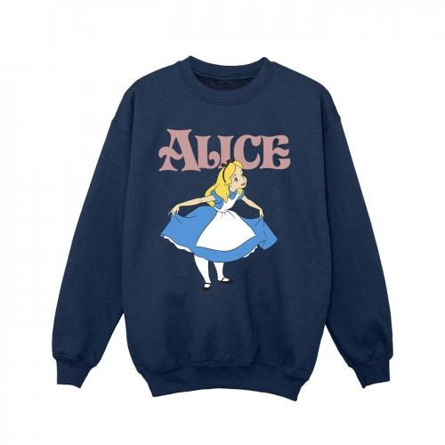 Disney Girls Alice In Wonderland Take A Bow-sweatshirt 12-13 wit