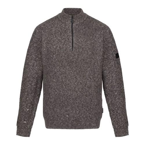 Regatta Heren Solomon Marl gebreid sweatshirt met ritssluiting M donkergrijze kleur