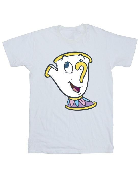 Disney meisjes Belle en het beest chip katoenen T-shirt 3-4 Years wit