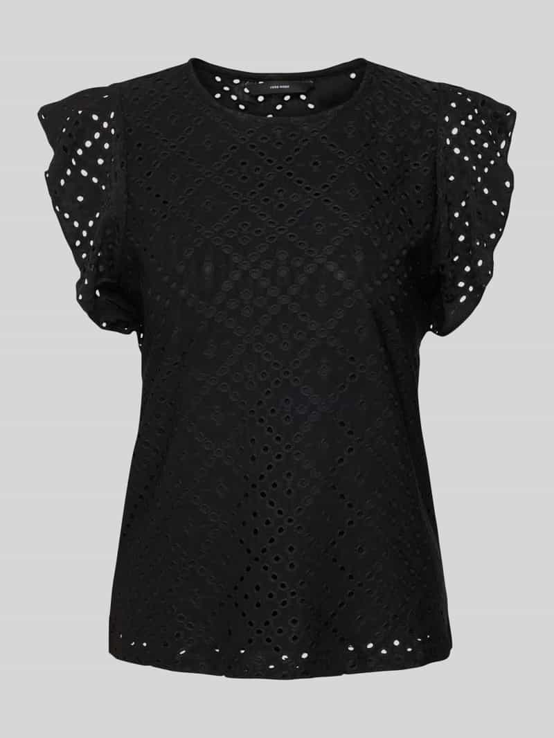 Vero Moda Shirt met ronde hals VMTASSA SL FRILL TOP NOOS