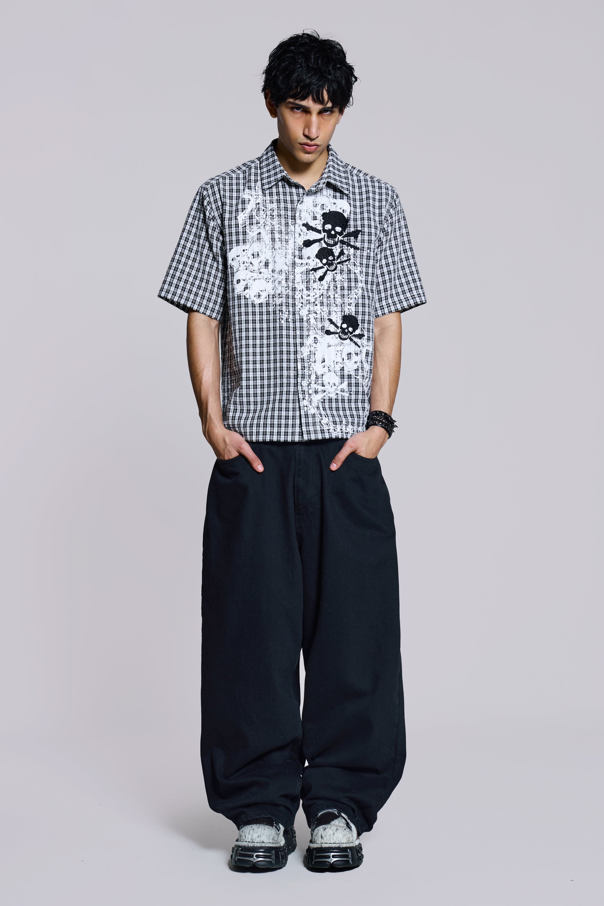 Jaded Man Scattered Skull Shirt