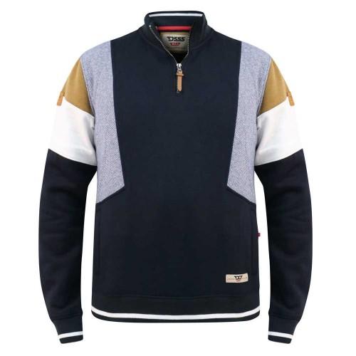 Duke Mens D555 Kenington Colour Block Zip Neck Kingsize Sweatshirt 4XL Vloot