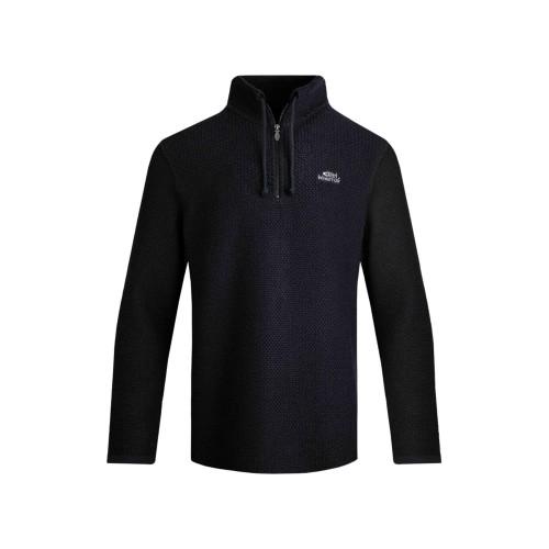 Pertemba FR - Apparel Weird Fish Heren Cruiser Macaroni Kwart Rits Pullover 4XL ecru