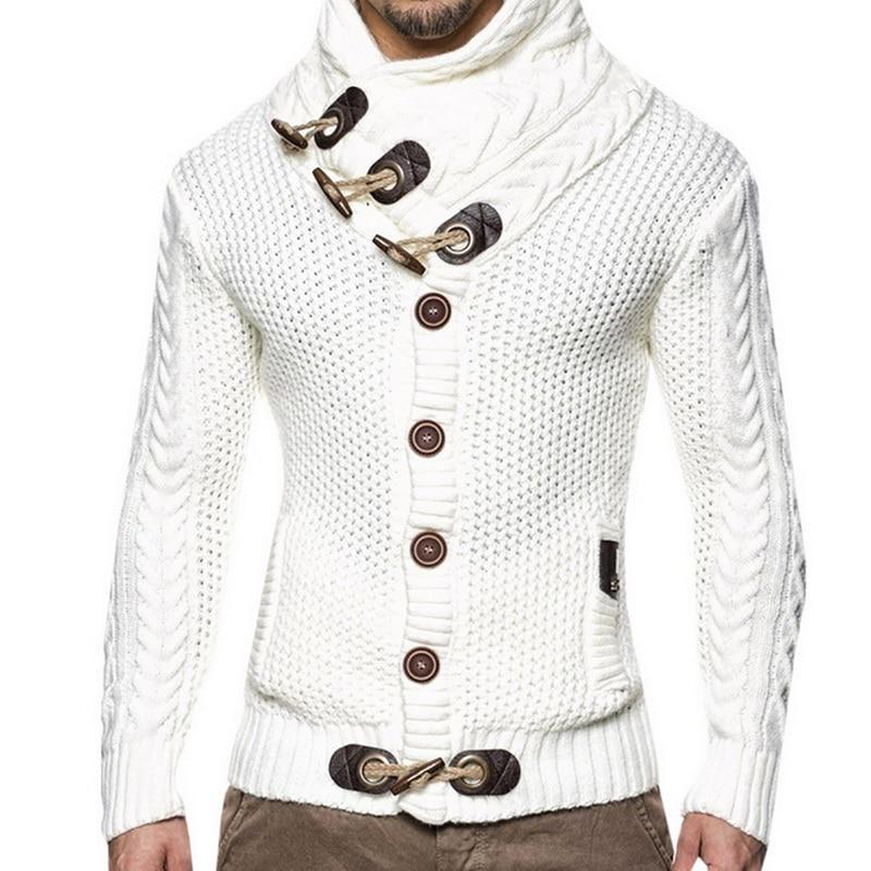 NB Fashion Heren 2019 Gesp Trui Vest Winter Warme Dikke Hedging Coltrui Breien Jumper Truien L bruin