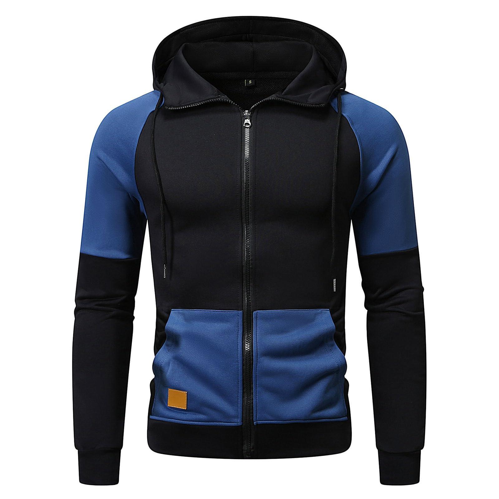 Explorer Outdoors Ritspullover voor heren, sweatshirt met lange mouwen en capuchon, tops, blouse M koffie