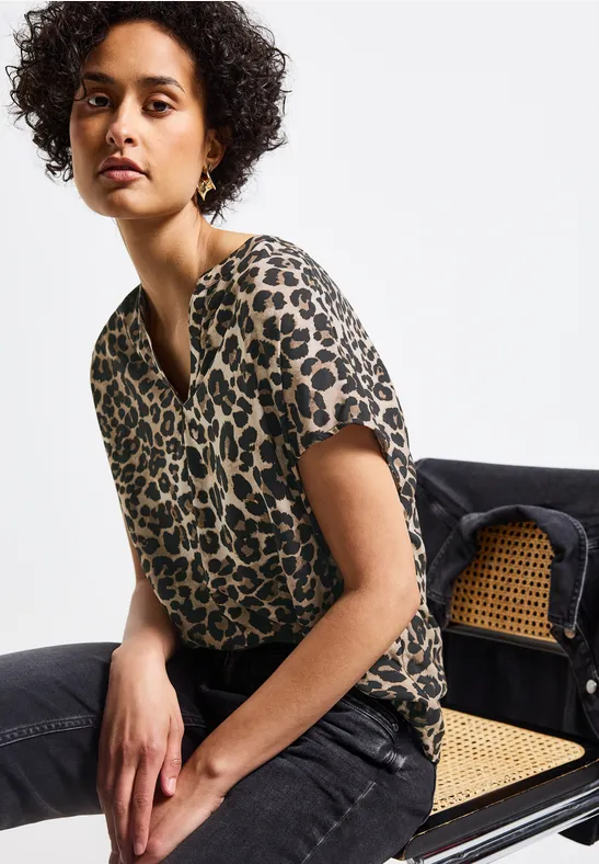 Street One Blouse shirt met leopatroon