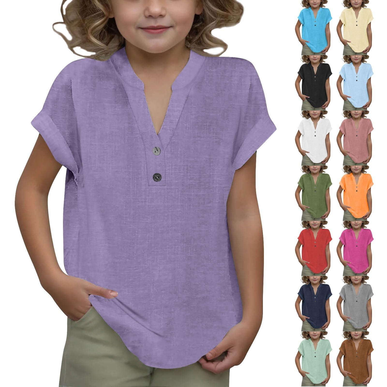 Choose one Children's leisure fashion buttons v-neck blouse in summer 120