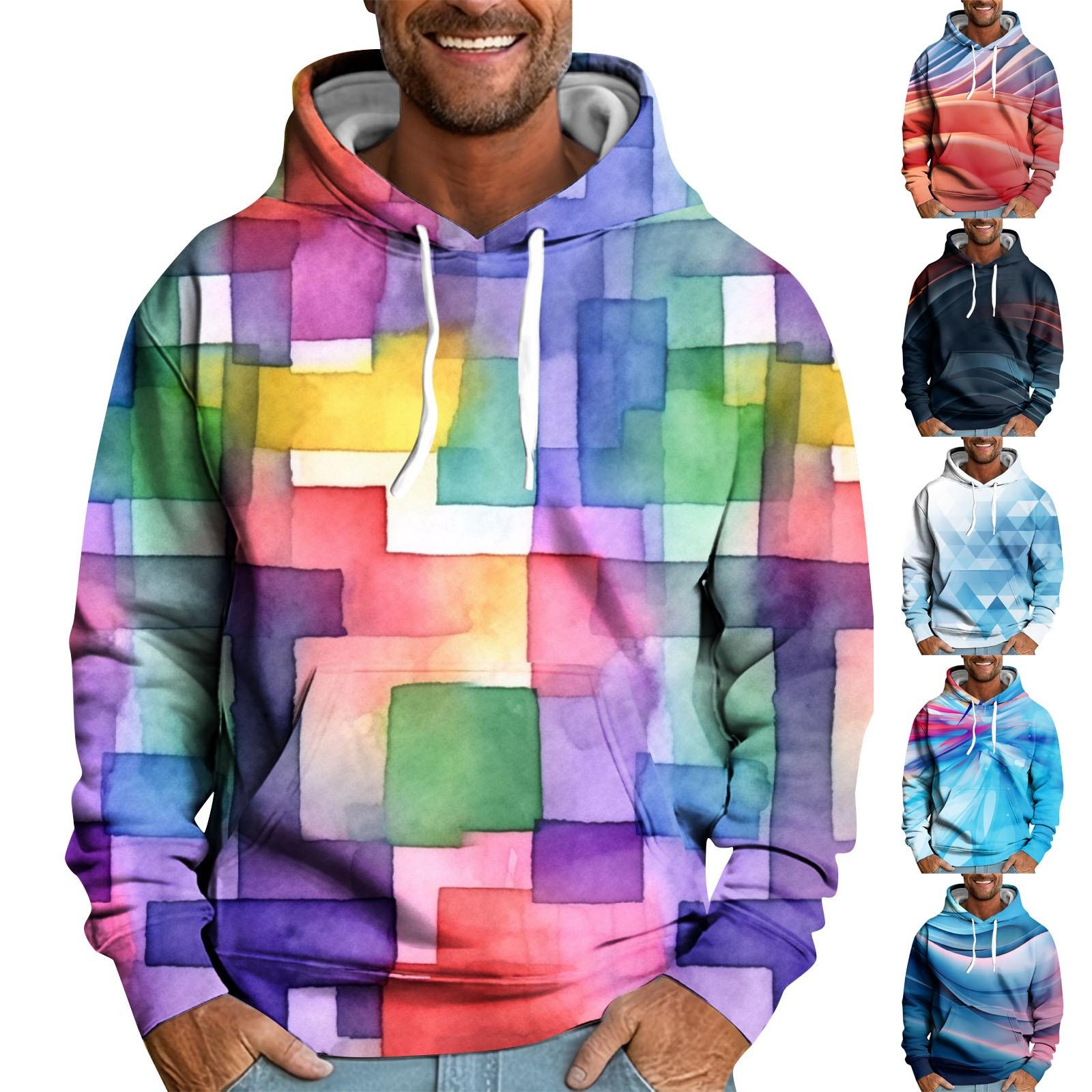 Sinking fish Los bedrukt sweatshirt met capuchon voor heren Casual mode-sportsweatshirt voor heren L zwart