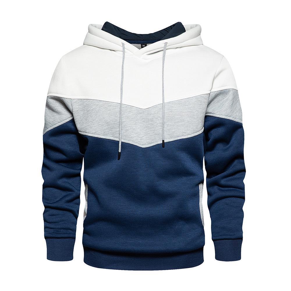 AI Supermarket 2024 Heren Europees & Amerikaans Color-Block Capuchon Sweatshirt - Casual Lente & Herfst Mode Top S oranje
