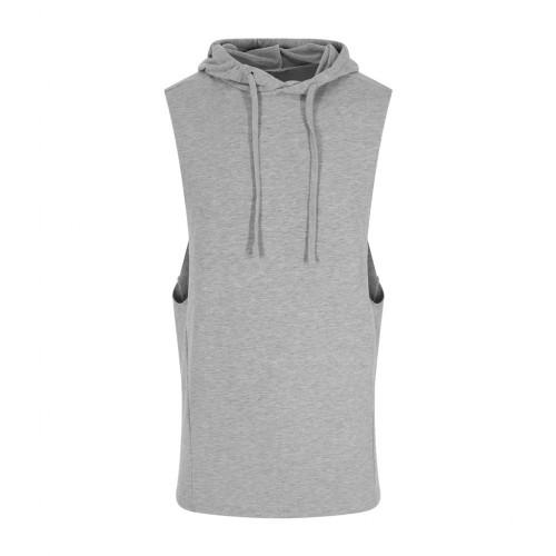 Awdis Adults Unisex Just Cool Urban Sleeveless Muscle Hoodie M grijs