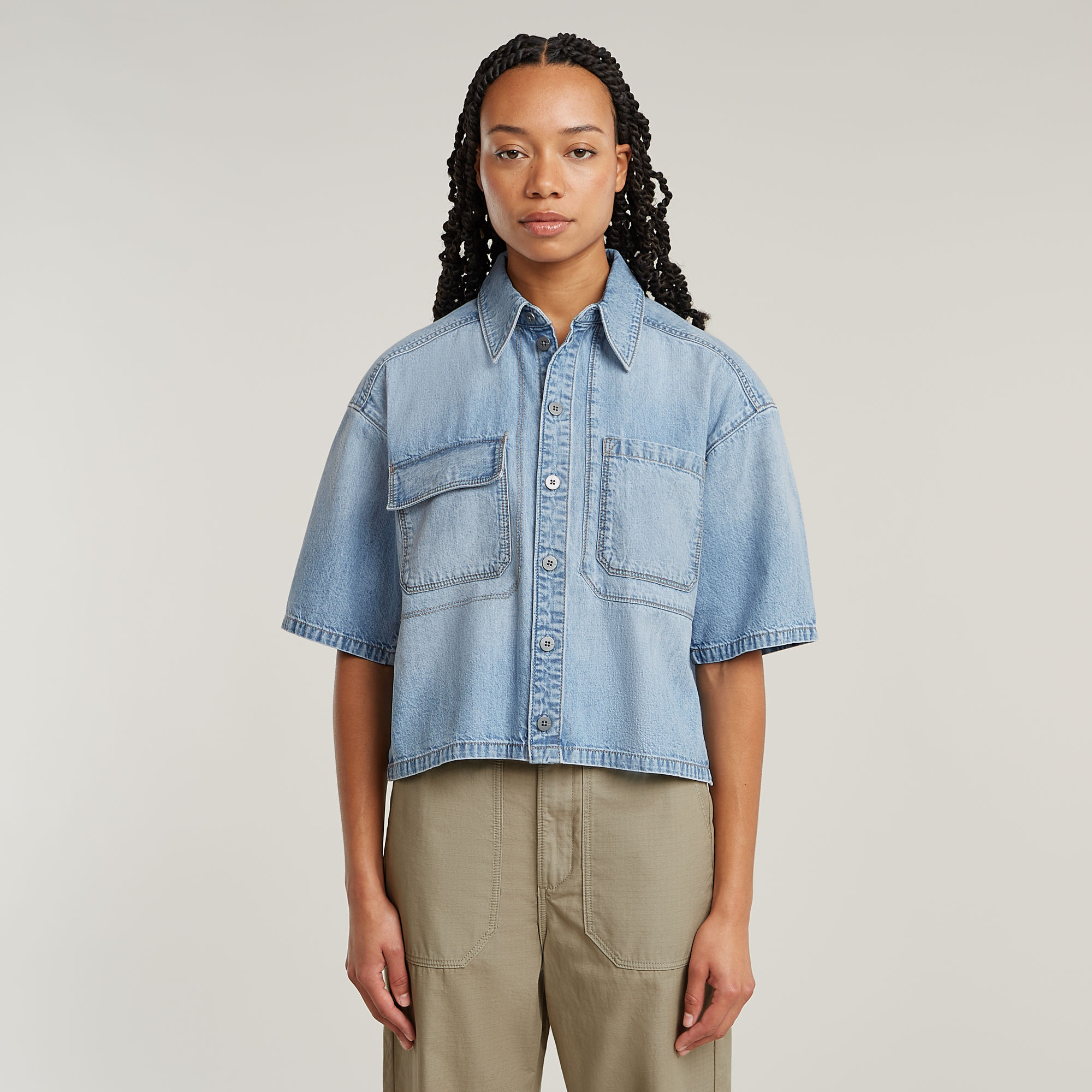 G-Star RAW Remix Side Slits Overhemd - Lichtblauw - Dames