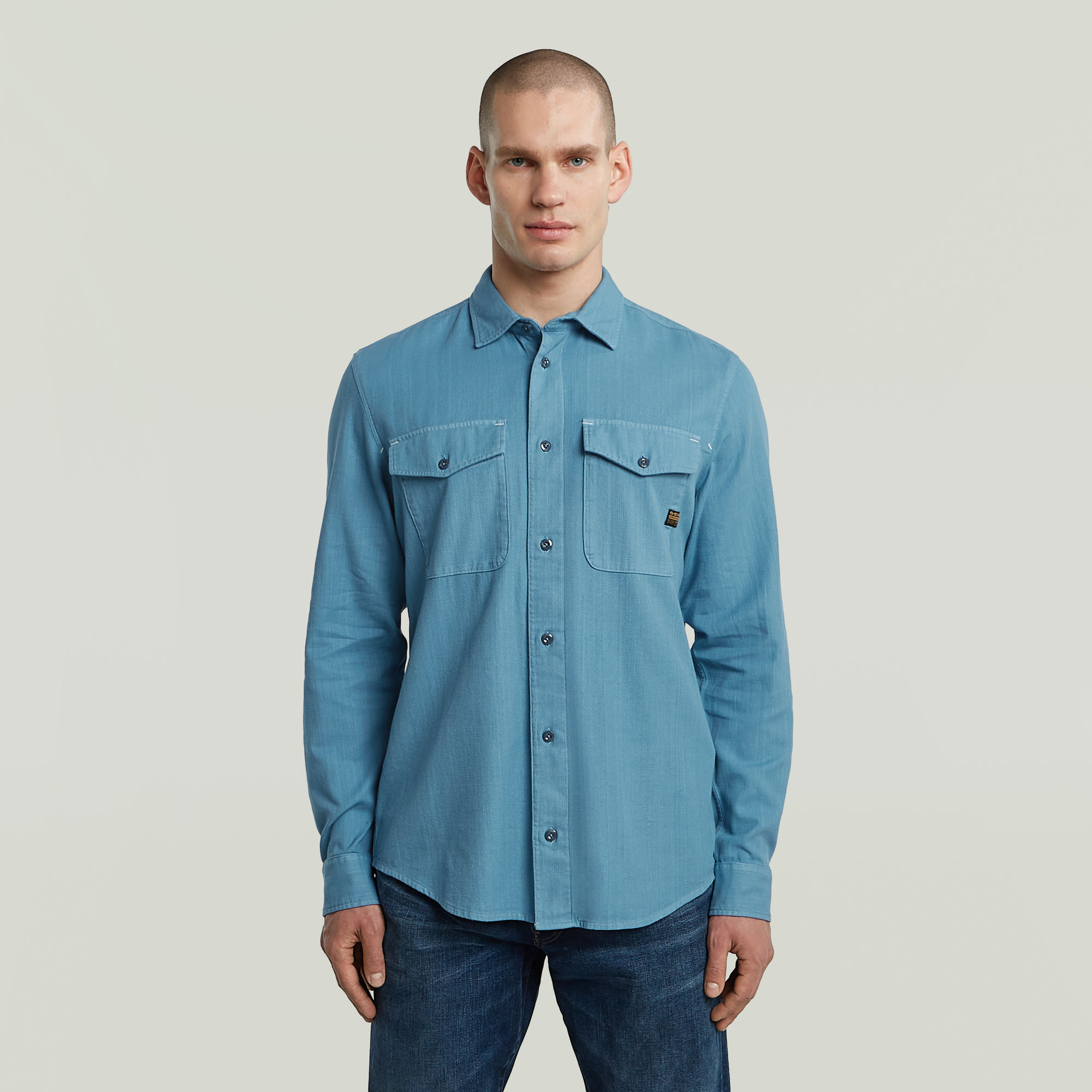 G-Star RAW Marine Slim Shirt - Midden blauw - Heren