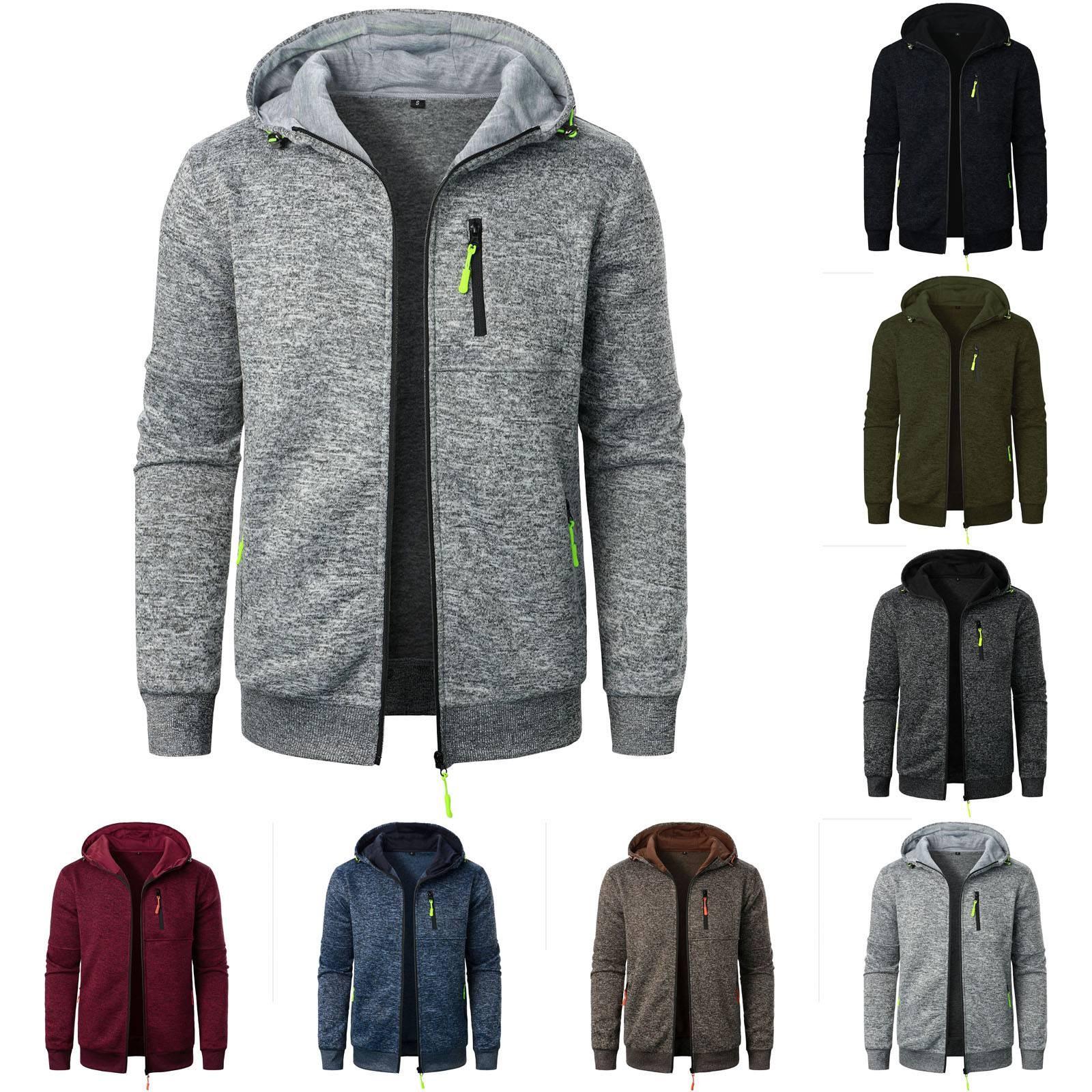 Wnzdswn Heren lente herfst capuchon dunne fluwelen losse grote maten trui jas vest top jas M zwart